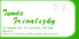 tunde frivalszky business card